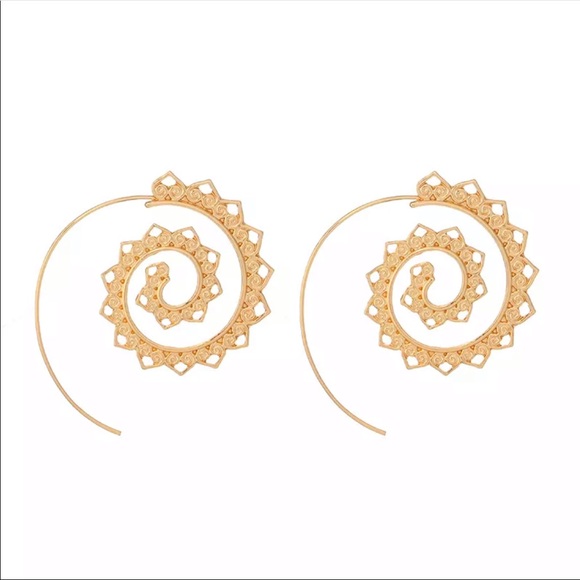 • Nicole • Boho Spiral Hoops - Picture 2 of 3